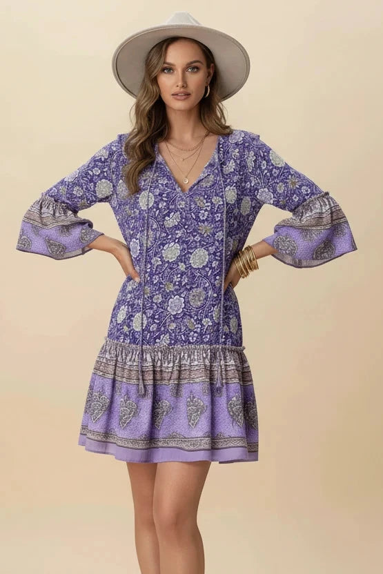 Plus Size Floral Ruffle Mini Dress