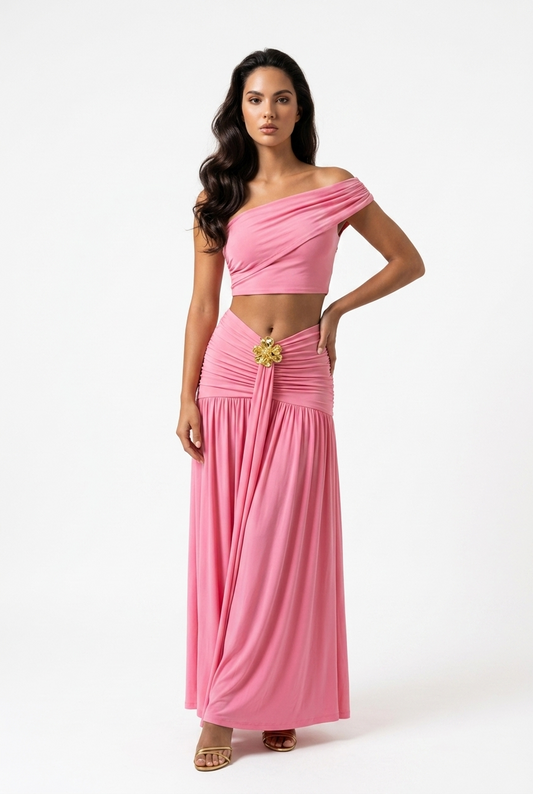 Celeste One-Shoulder Maxi Set