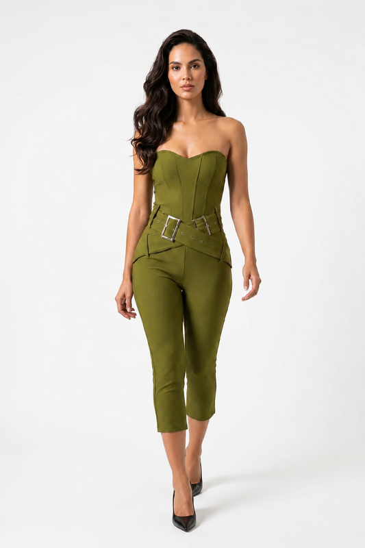 Sophia Belted Tube Jumpsuit