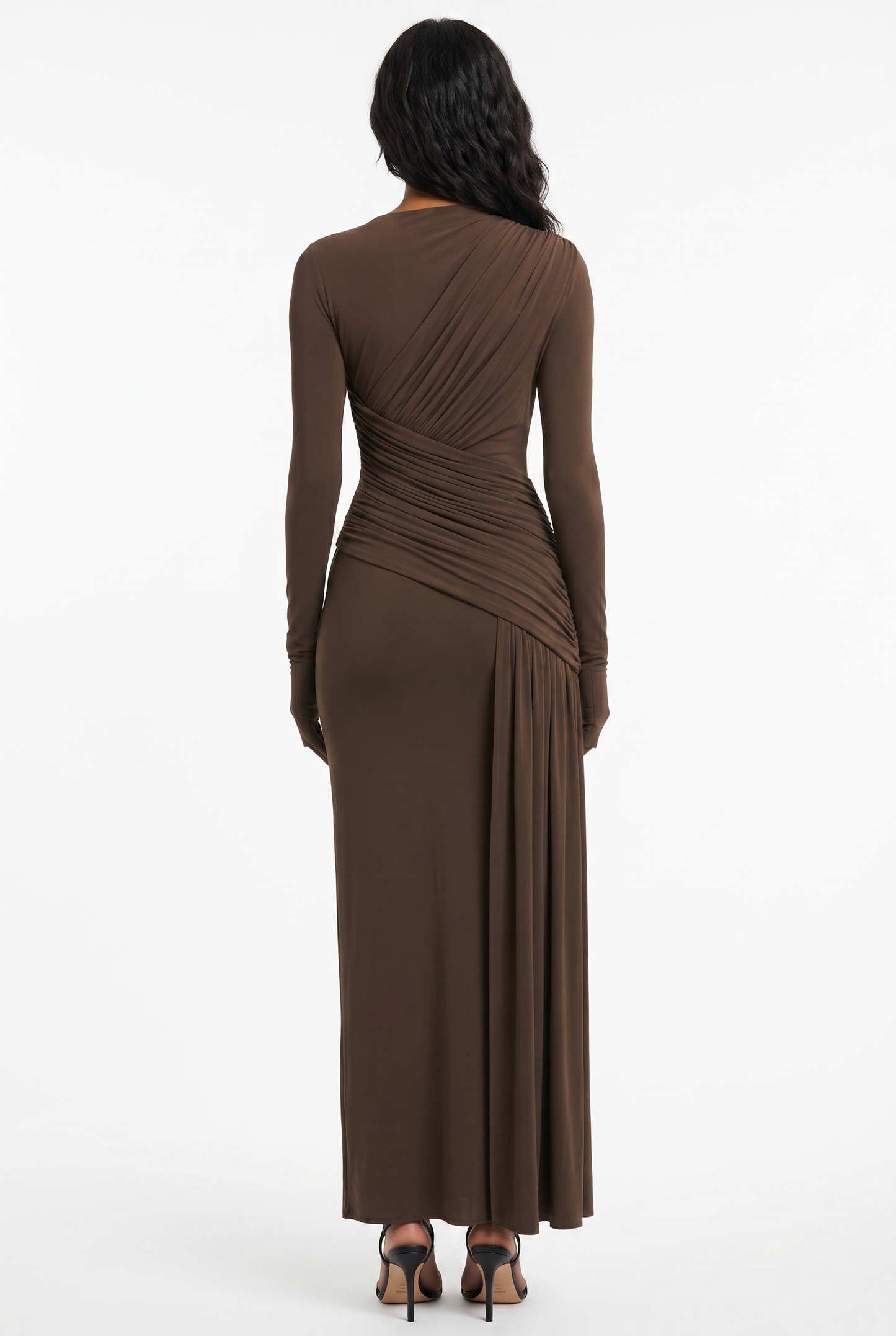 Serena Ruched Evening Maxi Dress