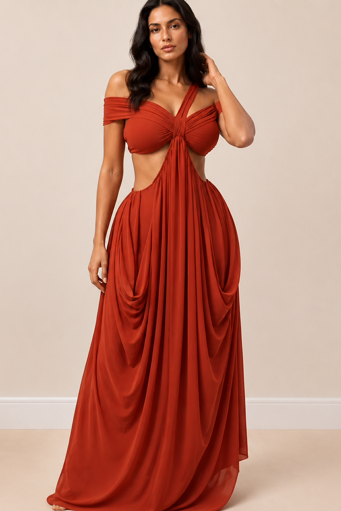 Rene Ruched Cutout Maxi Dress