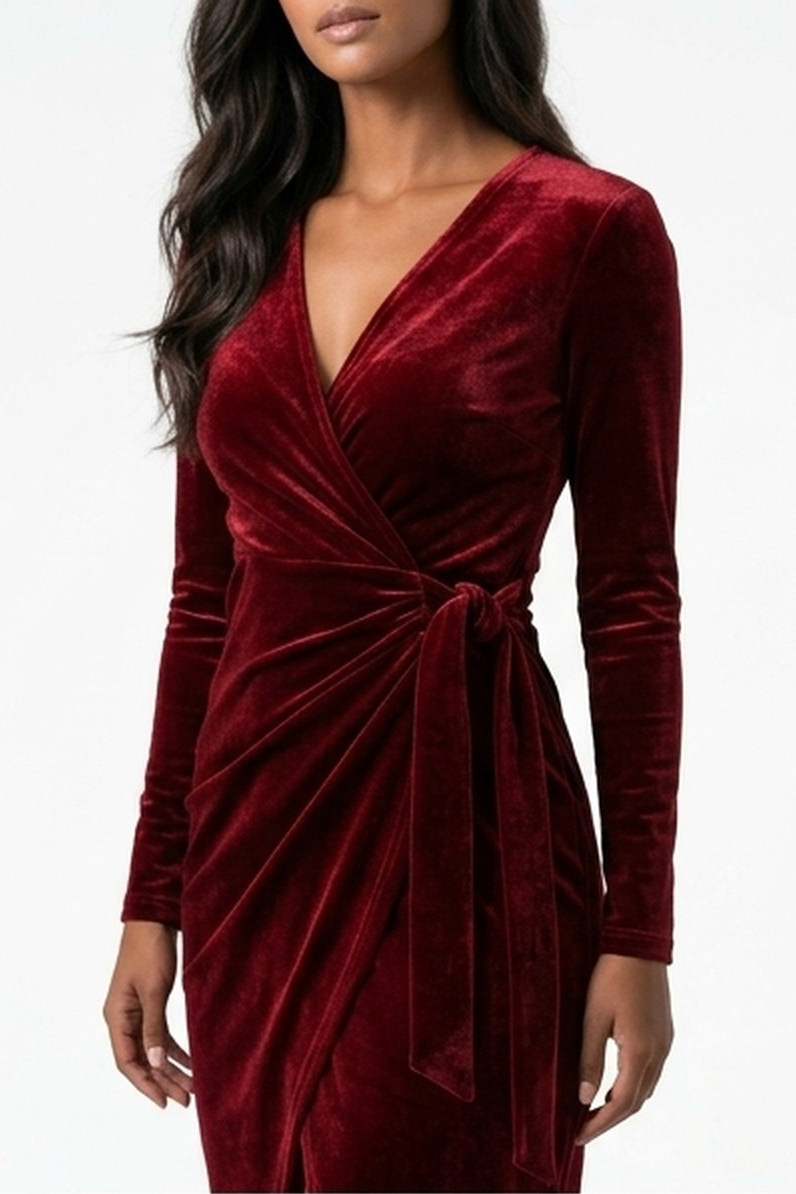Elara Velvet Midi Dress