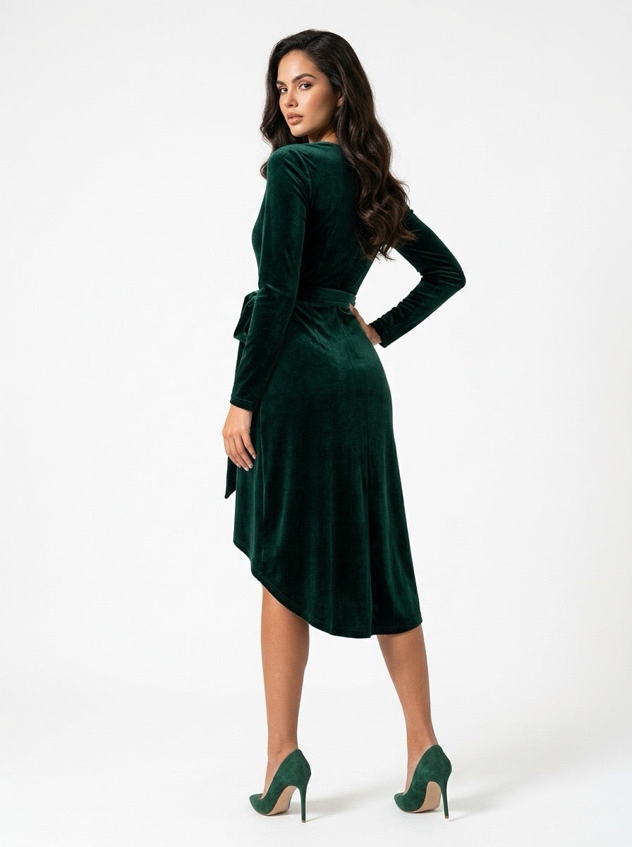 Elara Velvet Midi Dress