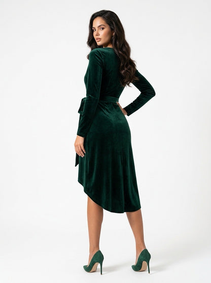 Elara Velvet Midi Dress