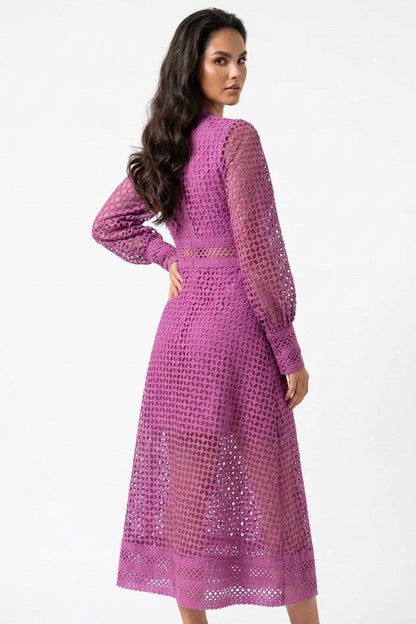 Amethyst Grace Lace Midi Dress
