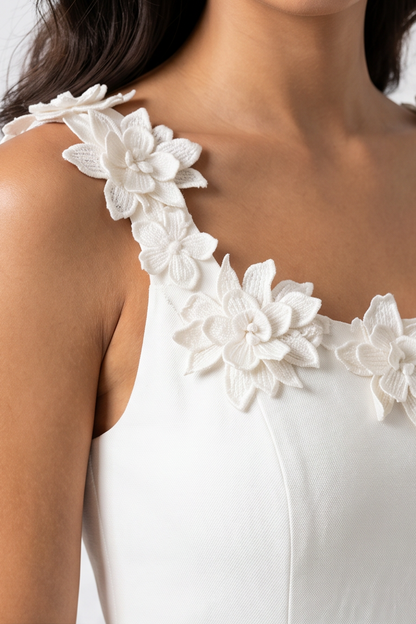 Ivory Blossom Midi Dress