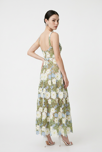Aurora Floral Embroidered Maxi Dress