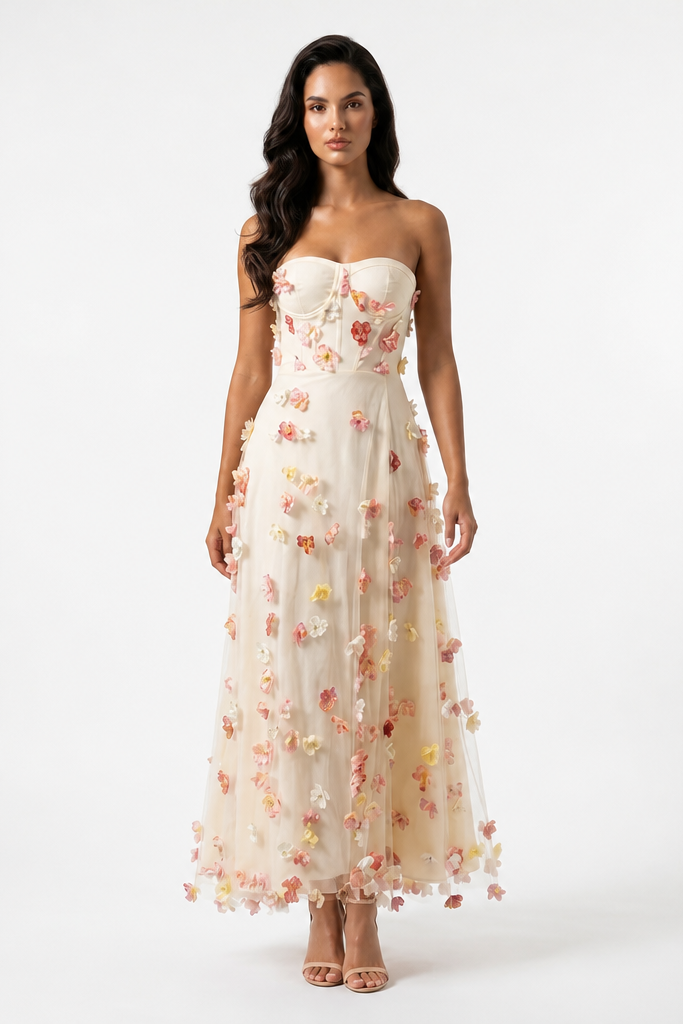 Blossom Strapless Maxi Dress