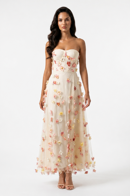 Blossom Strapless Maxi Dress