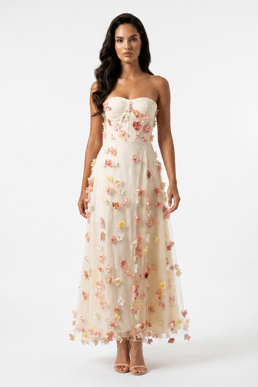 Blossom Strapless Maxi Dress