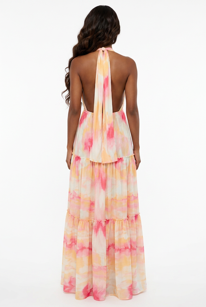 Tie-Dye Tiered Maxi Dress