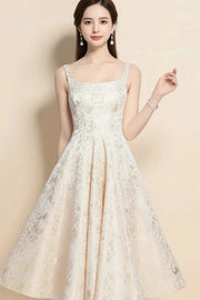 Elegant Floral A-Line Midi Dress