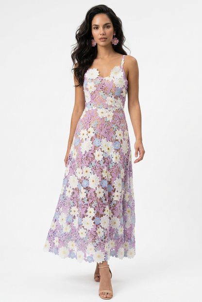 Aurora Floral Embroidered Maxi Dress