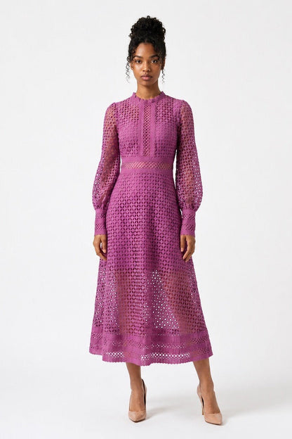 Amethyst Grace Lace Midi Dress