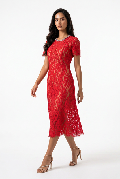 Camille Lace Midi Dress