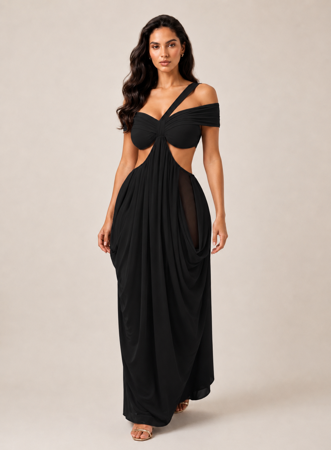 Rene Ruched Cutout Maxi Dress