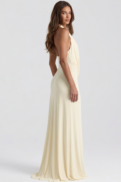 Serena Backless Halter Maxi Dress