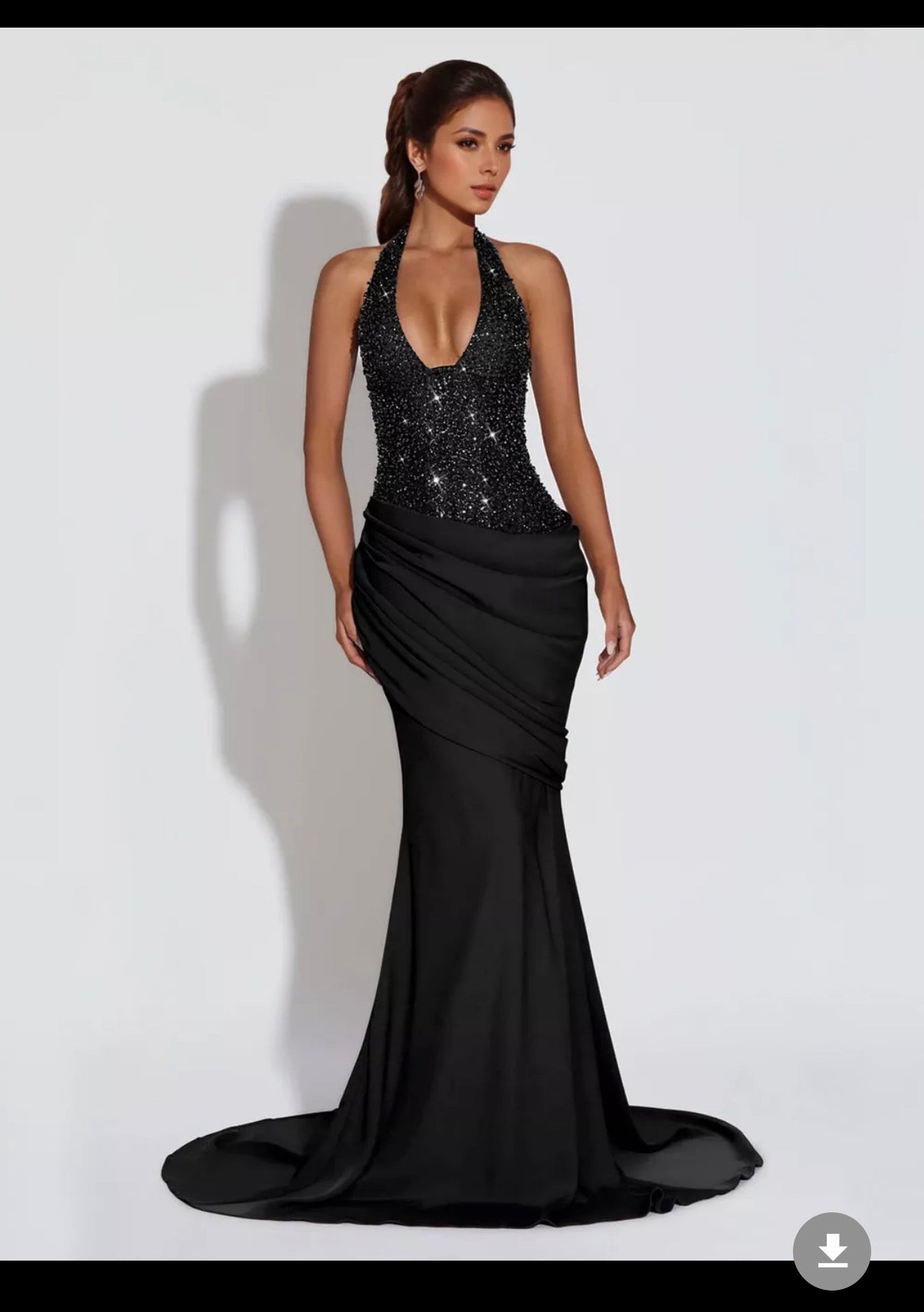 Sequin Halter Neck Maxi Dress