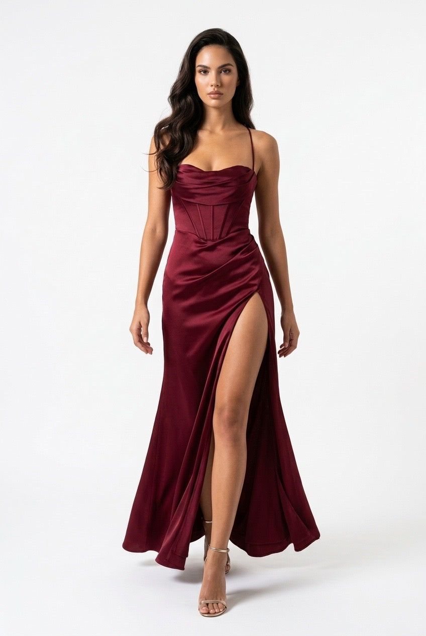 Sienna Satin Cowl Maxi Dress