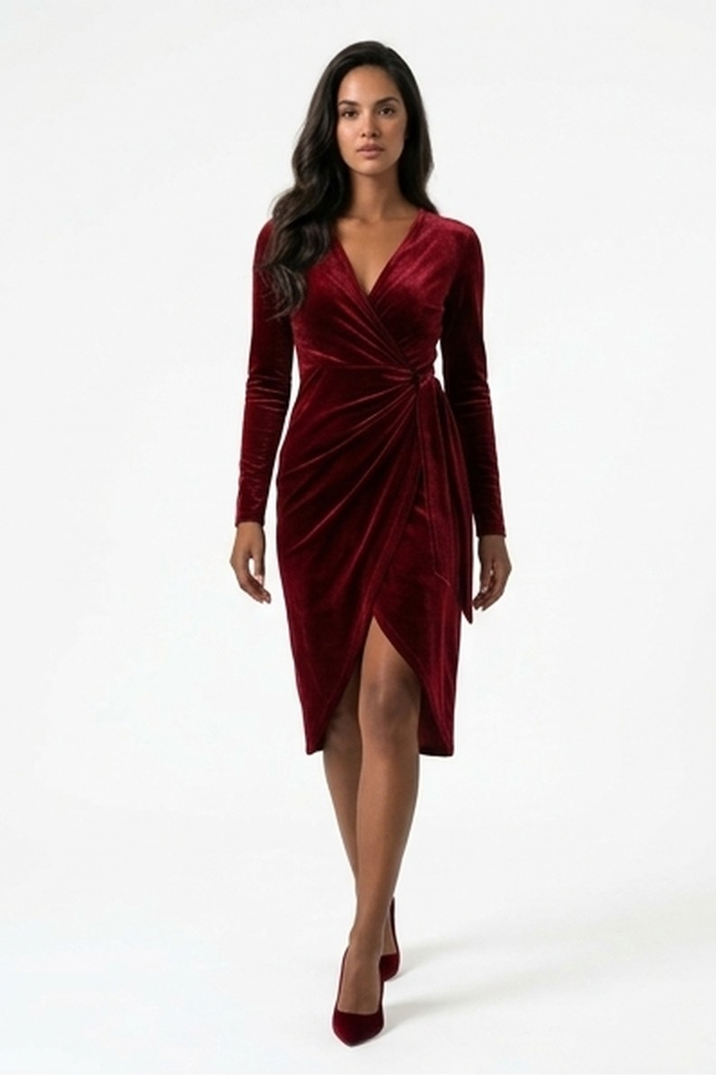 Elara Velvet Midi Dress
