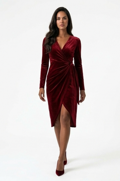 Elara Velvet Midi Dress