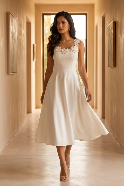Ivory Blossom Midi Dress