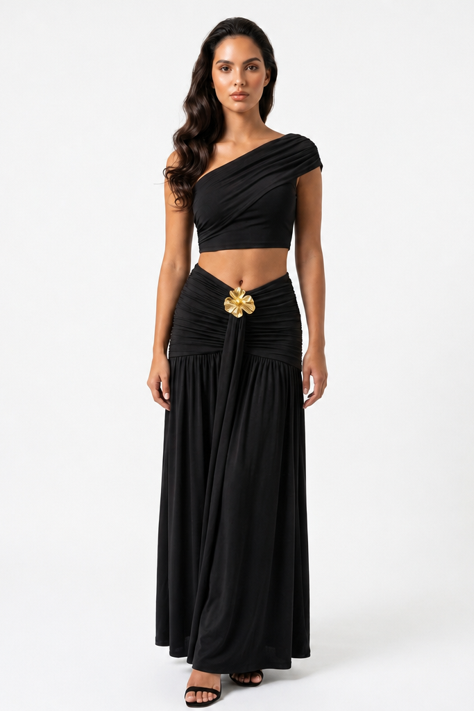 Celeste One-Shoulder Maxi Set