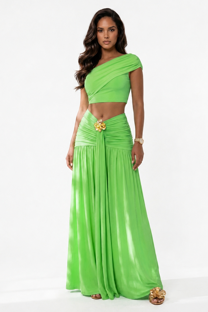 Celeste One-Shoulder Maxi Set