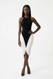Nia Contrast Sculpted Midi Dress