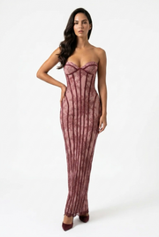 Lace-Up Corset Maxi Dress
