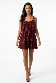 Shimmer Tie Mini Dress