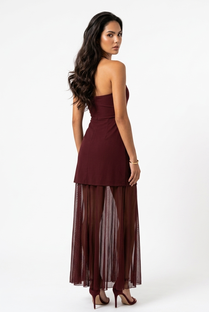 Aria Mesh Slit Dress
