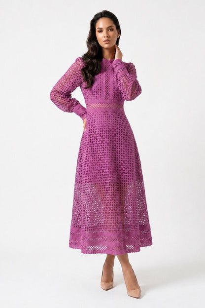 Amethyst Grace Lace Midi Dress