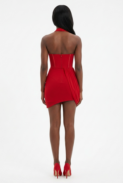 Sienna Sculpted Halter Mini Dress