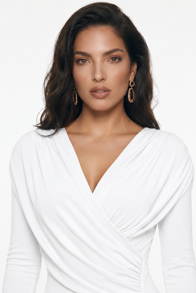 Celeste Ruched Long Sleeve Maxi Dress