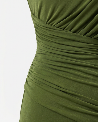 Serena Ruched Evening Maxi Dress