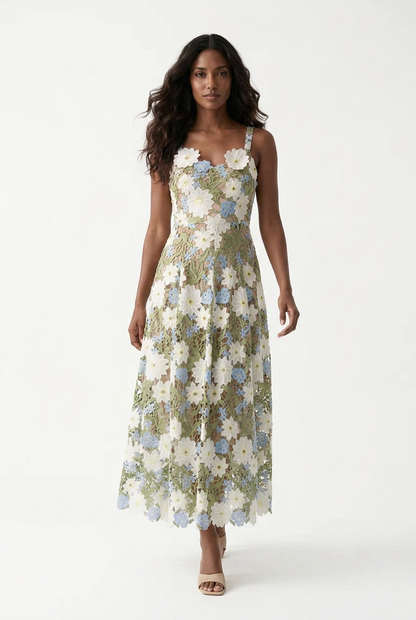 Aurora Floral Embroidered Maxi Dress