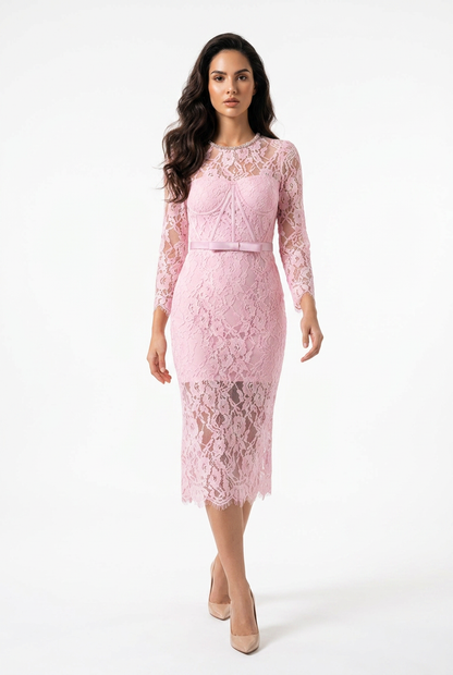 Elara Lace Midi Dress