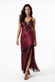 Slit Lace Detail Maxi Cami Dress