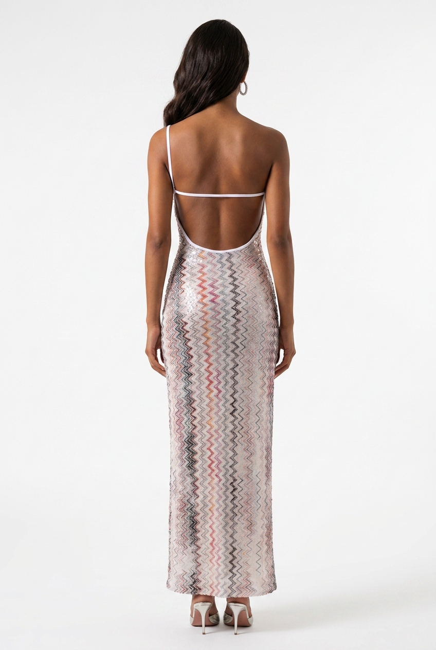 Sienna Zigzag Backless Maxi Dress