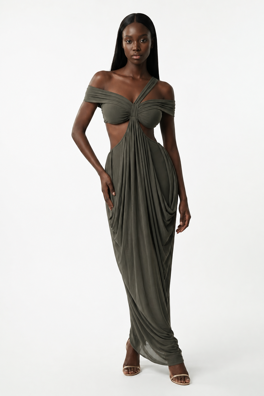 Rene Ruched Cutout Maxi Dress