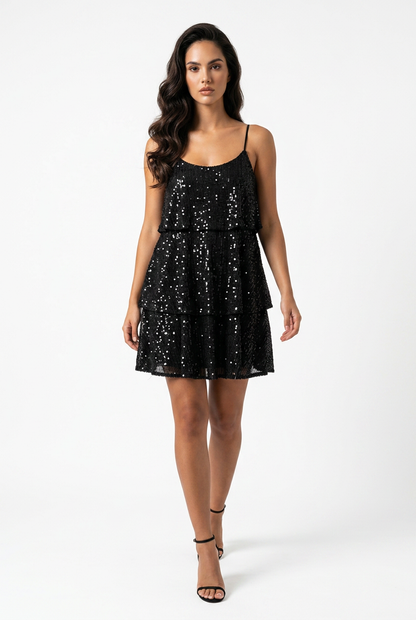 Shimmer Tie Mini Dress