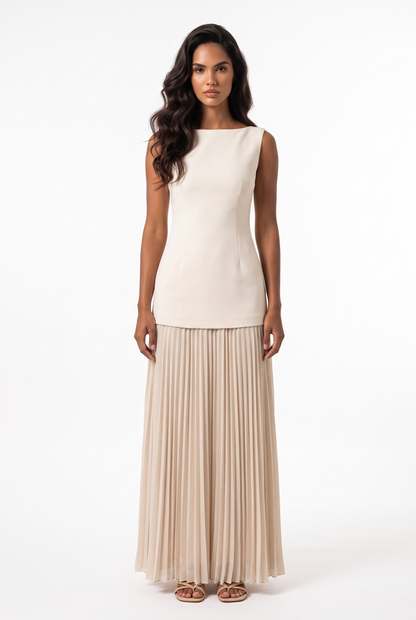 Valencia Pleated Maxi Skirt Set