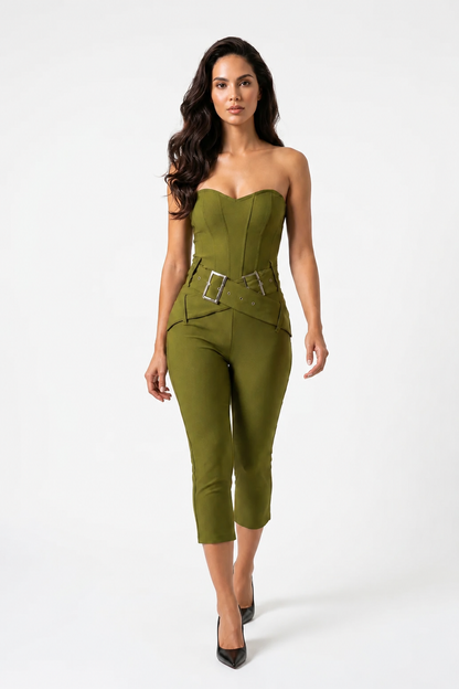 Sophia Belted Tube Jumpsuit