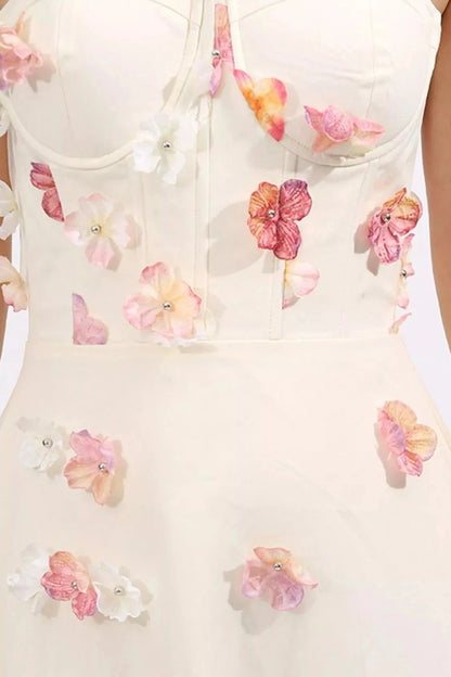Blossom Elegance Strapless Maxi Dress/ fabric