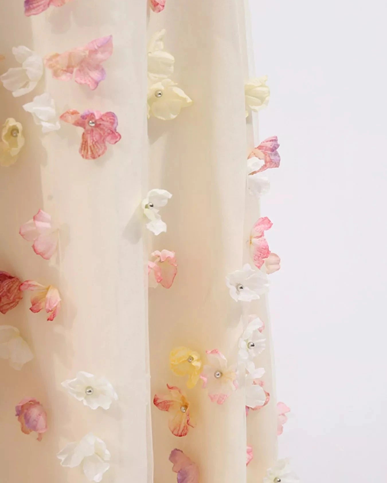 Blossom Elegance Strapless Maxi Dress- fabric 3