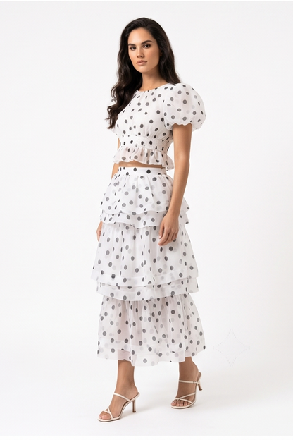 Polka Dot Puff Sleeve Set