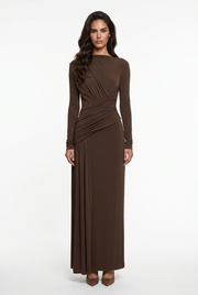 Serena Ruched Evening Maxi Dress