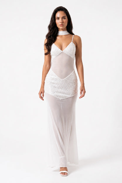 Celeste Sequin Mesh Maxi Dress