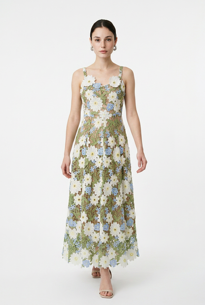 Aurora Floral Embroidered Maxi Dress